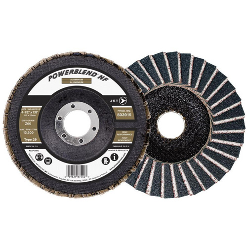 POWERBLEND NF Flap Disc, 4-1/2" x 7/8", Type 29, Z60 Grit, Zirconia Alumina Equipment World