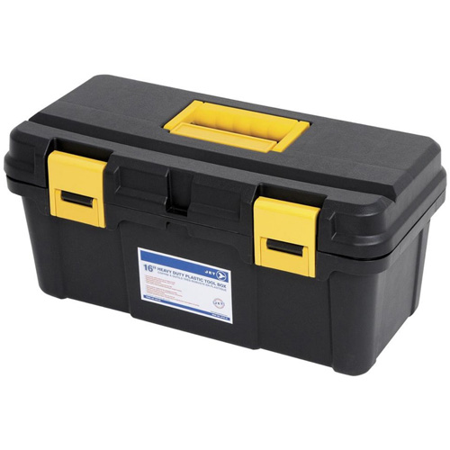 JPTB-16 Plastic Hand Tool Box, 16" W x 8" D x 7-1/2" H, Black Equipment World