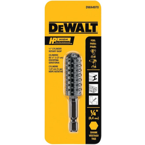 R&acirc;pe rotative cylindrique haute performance 1/2" avec tige hexagonale 1/4" Equipment World