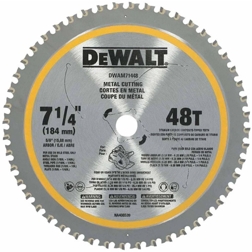 Circular Saw Blade, 7-1/4", 48 Teeth, Metal Use Equipment World