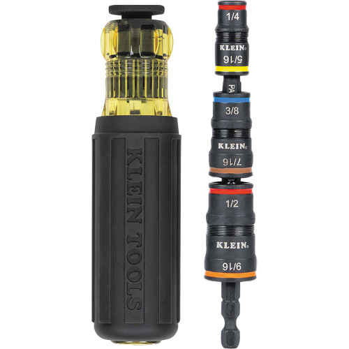 7-in-1 Impact Flip Socket Set with Handle, 1/2"/5/16"/1/4"/7/16"/9/16"/3/8' Drive, 7 Pcs Equipment World