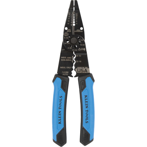 Long Nose Multi-Purpose Wire Stripper, 8-1/4" L, 10 - 20/12 - 22 AWG Equipment World