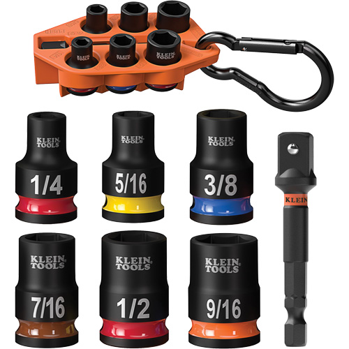 Grab-And-Go Impact Socket Set, SAE, 7 Pcs, Impact, 3/8" Drive Size Equipment World