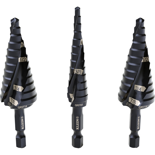 Step Drill Bit Set, 3 Pieces, High Speed Steel Equipment World