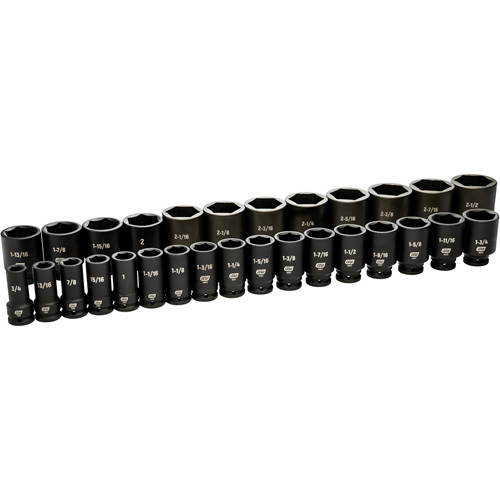 6 Point SAE Socket Set, 29 Pcs, Impact, 3/4" Drive Size, Deep Equipment World