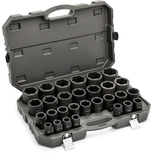 6 Point SAE Socket Set, 29 Pcs, Impact, 3/4" Drive Size, Deep Equipment World