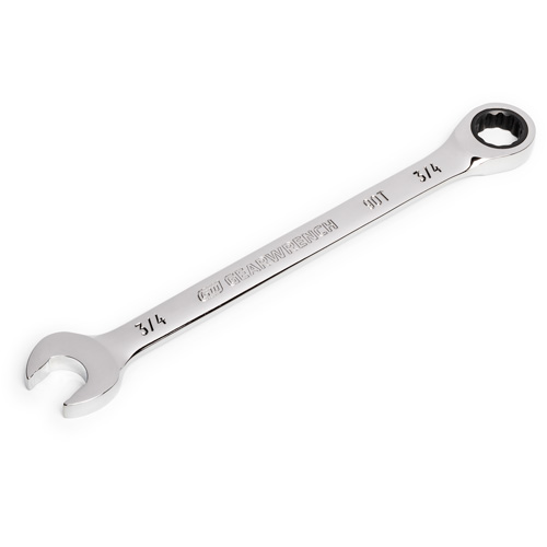 90-Tooth Ratcheting Combination Wrench, 12 Point, 3/4", Chrome Finish Equipment World