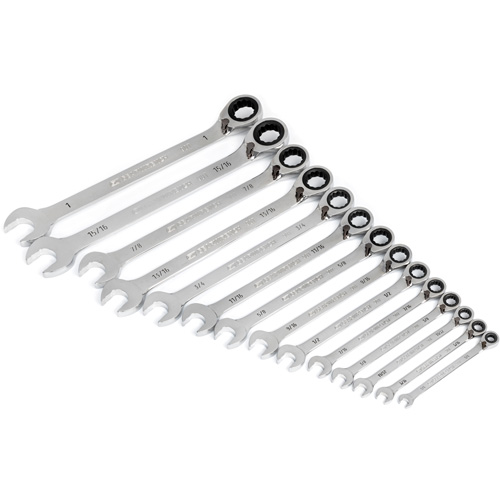 90-Tooth 12 Point SAE Reversible Ratcheting Wrench Set, Ratcheting Combination, 14 Pieces, Imperial Equipment World