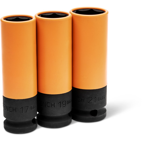 Metric High-Strength Wheel Protector Socket Set, 3 Pcs, Impact, 1/2" Drive Size, Deep Equipment World