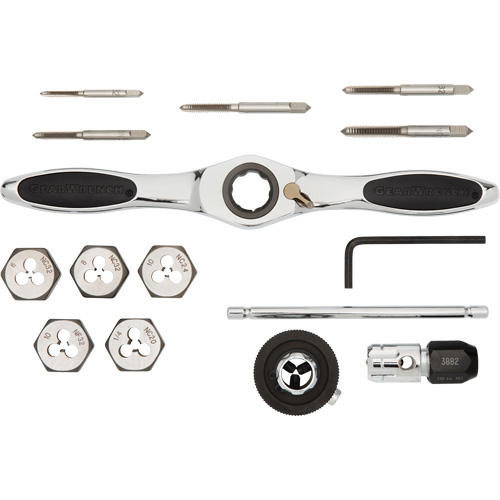 SAE Ratcheting Tap & Die Set, 15 Pieces Equipment World