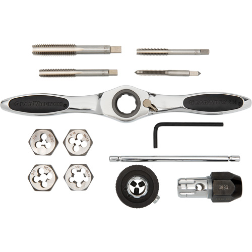 SAE Ratcheting Tap & Die Set, 13 Pieces Equipment World