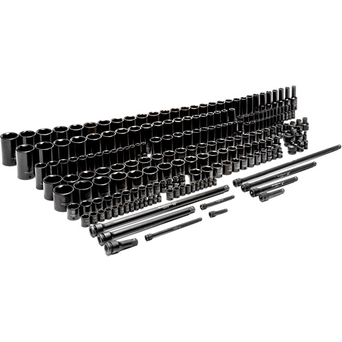 6-Point SAE/Metric Master Socket Set, 209 Pcs, Impact, Deep Equipment World