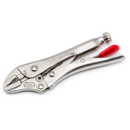 Locking Pliers with Wire Cutter, 7" Length, Curved Jaw Equipment World