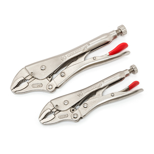 Curved Jaw Locking Pliers with Wire Cutter Set, 2 Pieces Equipment World