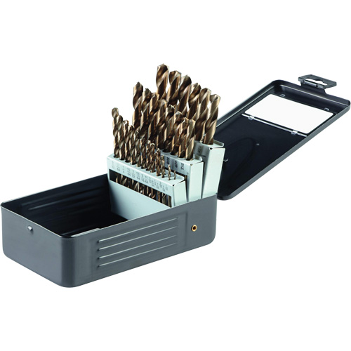 Jeu de forets en oxyde d'or, 29 morceaux, Acier rapide Equipment World