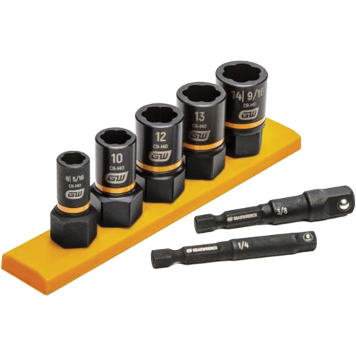 Metric Bolt Biter Extraction Socket Set, 7 Pcs, Impact, 1/4"/3/8" Drive Size Equipment World