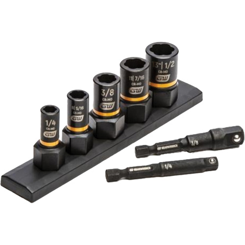 SAE Bolt Biter Extraction Socket Set, 7 Pcs, Impact, 1/4"/3/8" Drive Size Equipment World