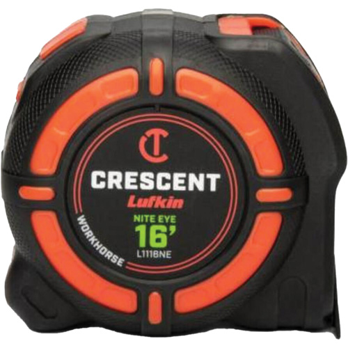 WORKHORSE NITE EYE Tape Measure, 1-1/4" x 16' Equipment World