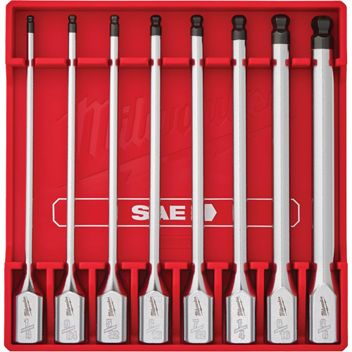 Long SAE Bit Socket Set, Hex Ball, 3/8" Drive, 8 Pcs Equipment World