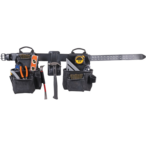 Phantom Collection 4-Piece Heavy-Duty Combo Apron, Leather, Black Equipment World