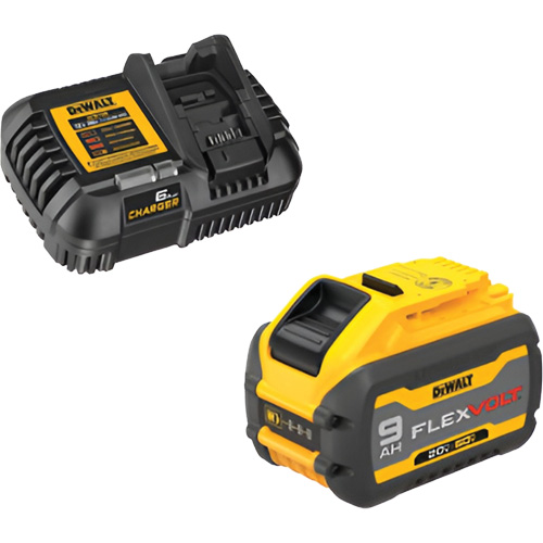 MAX FLEXVOLT Battery & Charger Kit, Lithium-Ion, 20 V/60 V, 9 Ah Equipment World