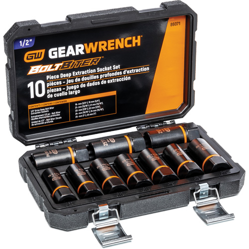 Jeu de douilles d'extraction Bolt Biter, 10 Mcx, Chocs, Prise de 1/2", Profond Equipment World