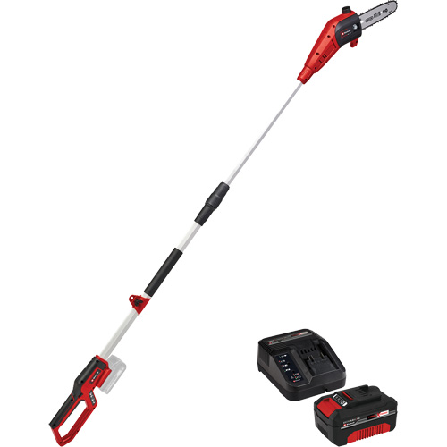 Scie &agrave; chaîne &agrave; perche sans fil avec batterie 4 Ah et ensemble de d&eacute;part de chargeur Equipment World