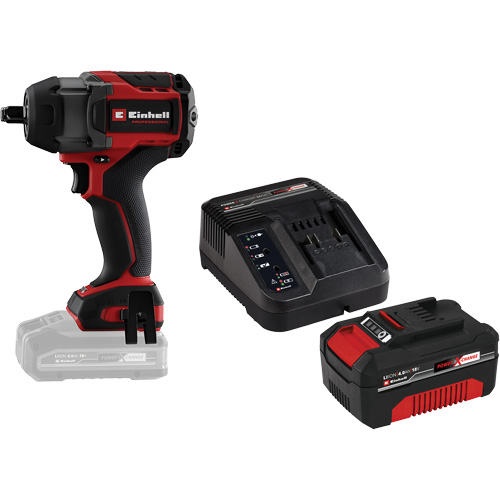 Professional Cordless Impact Wrench with 4Ah PXC Battery & Charger Starter Kit, 18 V, 1/2" Socket Equipment World