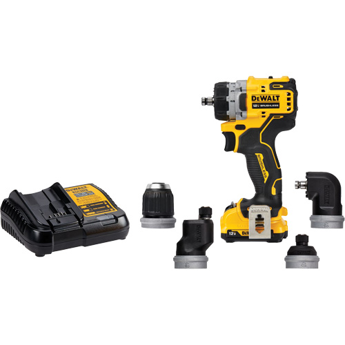XTREME Brushless Cordless 5-in-1 Drill/Driver Kit, Lithium-Ion, 12 V, 3/8" Chuck Equipment World
