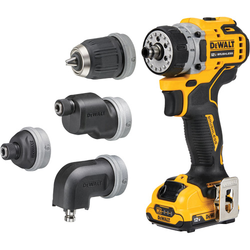 XTREME Brushless Cordless 5-in-1 Drill/Driver Kit, Lithium-Ion, 12 V, 3/8" Chuck Equipment World
