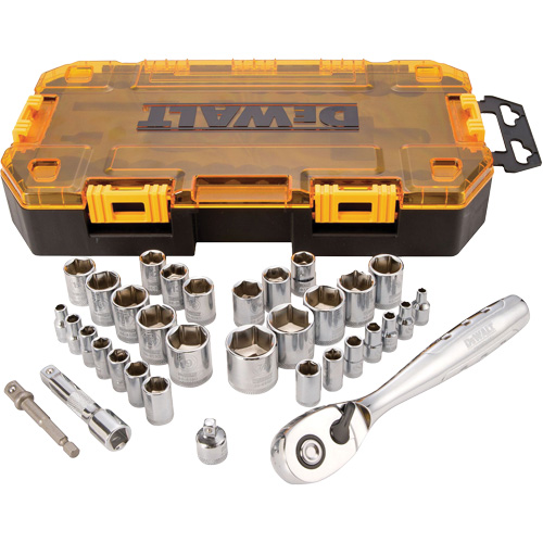 1/4" & 3/8" Drive Socket Set, 34 Pcs Equipment World