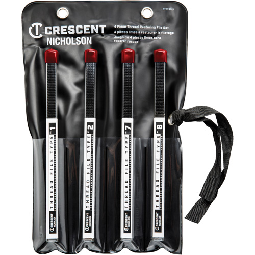 4-Piece Thread Restoring File Set, Square, 9" Equipment World