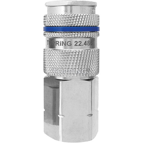 QUIKSILVER Industrial Quick Coupler, Nickel Plated Brass, 1/2", Female NPT, 500 psi Equipment World