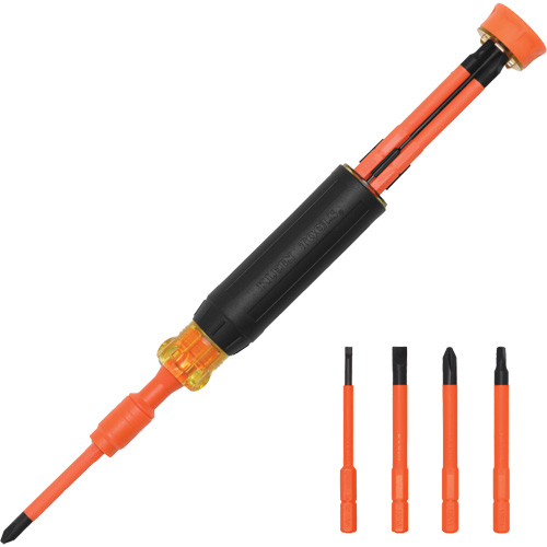 Tournevis isolant &agrave; embouts interchangeables 4-en-1 Equipment World
