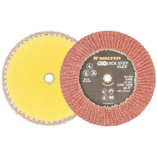 QUICK-STEP FLEX Flap Disc, 6" x Type 29, 40 Grit, Aluminum Oxide Equipment World