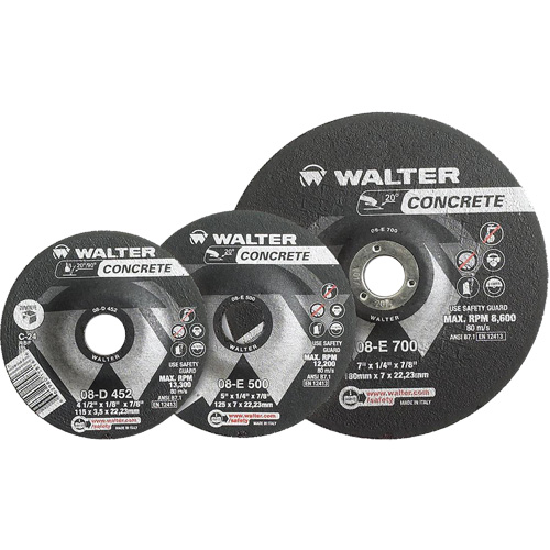 Depressed Centre Grinding Wheels - Concrete Type 27, 4-1/2" x 1/8", 7/8" Arbor, Type 27 Equipment World