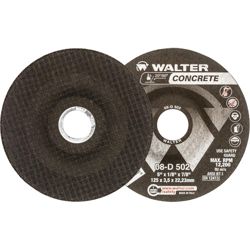 Depressed Centre Grinding Wheels - Concrete Type 27, 5" x 1/8", 7/8" Arbor, Type 27 Equipment World