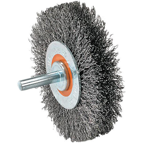 Mounted Wire Brush, 1-3/8" Dia., 0.008" Fill, 1-1/4" Arbor Equipment World
