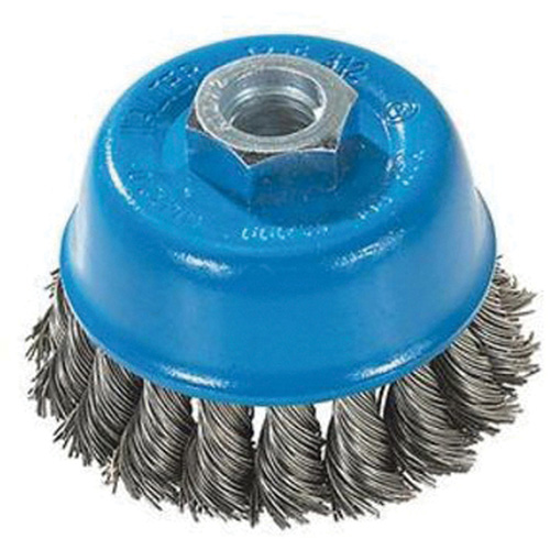 Knot-Twisted Wire Cup Brush, 3" Dia. x M10x1.25 Arbor Equipment World