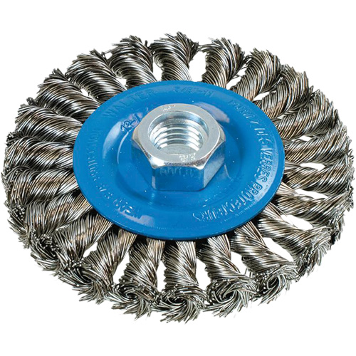 Wide Knotted Wire Wheel Brush, 5/8"-11 Arbor, Steel Equipment World