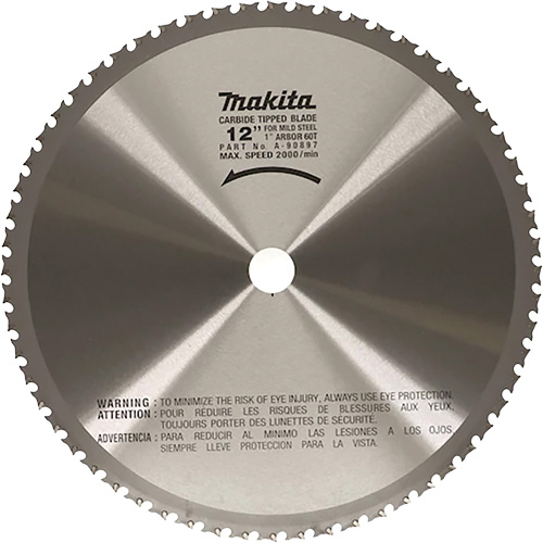 Cut Off Saw Blade for Portable Cut Off Saws, 12", 60 Teeth, Metal Use Equipment World