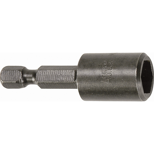 Nutsetter For SAE Sheet Metal Screws, 7/16" Tip, 1/4" Drive, 2" L, Magnetic Equipment World