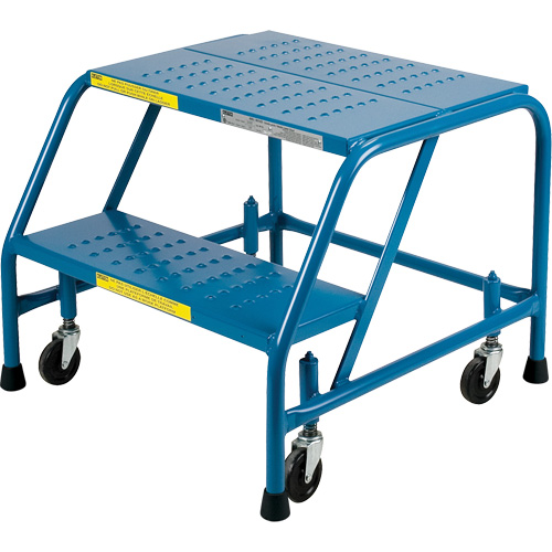Rolling Step Ladder, 2 Steps, 18" Step Width, 19" Platform Height, Steel Equipment World