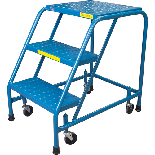Rolling Step Ladder, 3 Steps, 18" Step Width, 28" Platform Height, Steel Equipment World