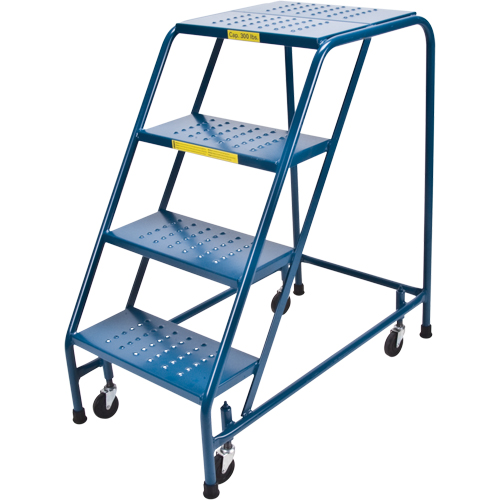 Rolling Step Ladder, 4 Steps, 18" Step Width, 37" Platform Height, Steel Equipment World