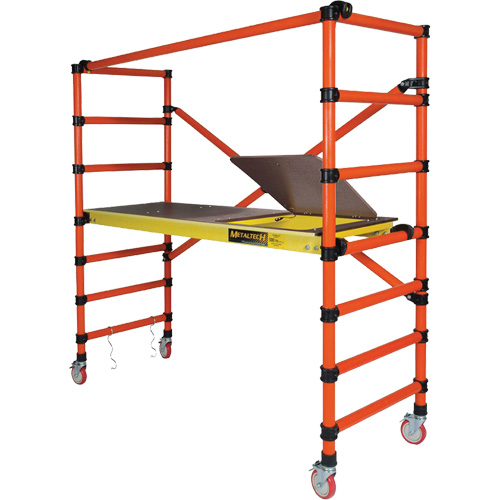 Mobile Work Scaffolding - Speedy Mobile Scaffolding, Fibreglass Frame, 79-1/2" D x 78" H Equipment World