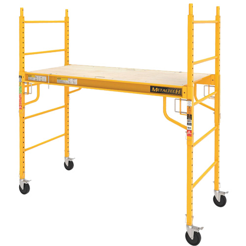 Mobile Work Scaffolding - Maxi Square Scaffolding, Steel Frame, 74" D x 74" H Equipment World