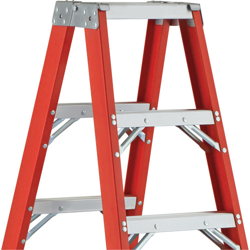 6600 AA Series Industrial Extra Heavy-Duty 2-Way Stepladders, Fibreglass, 375 lbs. Capacity, 4' Equipment World