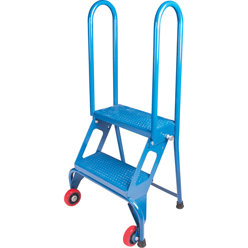 Portable Folding Ladder, 2 Steps, Perforated, 20" High Equipment World