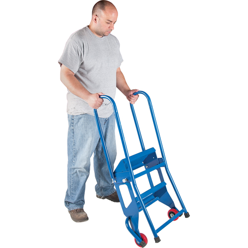 Portable Folding Ladder, 2 Steps, Perforated, 20" High Equipment World